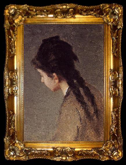 framed  Eva Gonzales Portrait of Jeanne Gonzales in Profile, ta009-2